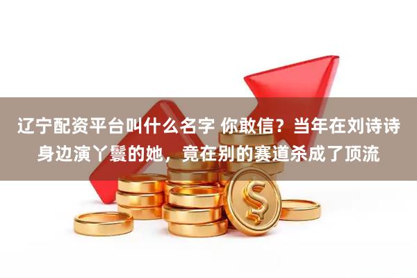 辽宁配资平台叫什么名字 你敢信？当年在刘诗诗身边演丫鬟的她，竟在别的赛道杀成了顶流